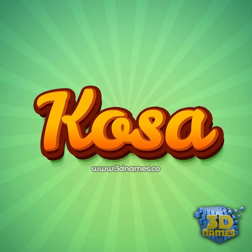 kosa in Green Rays style - 3D name wallpaper