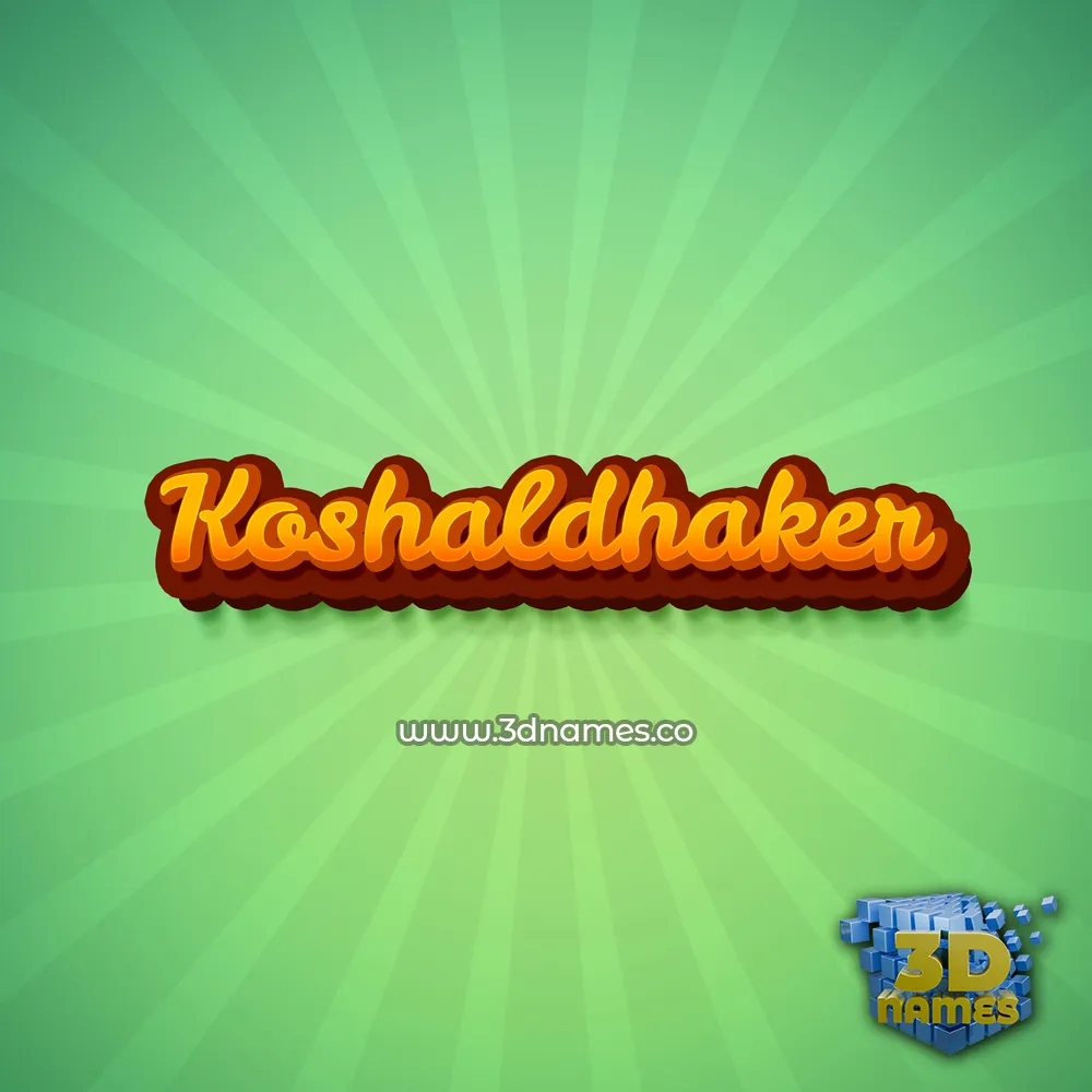 koshaldhaker in Green Rays style - 3D name wallpaper