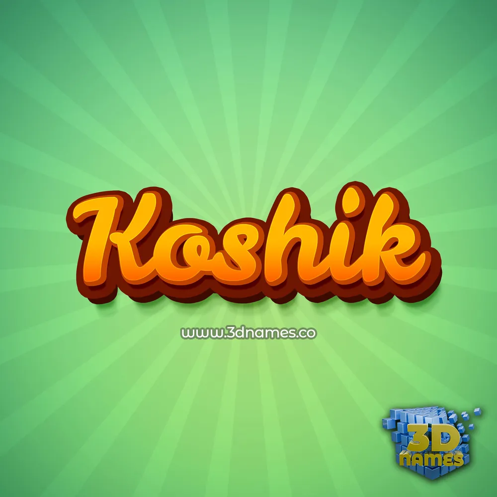 koshik in Green Rays style - 3D name wallpaper