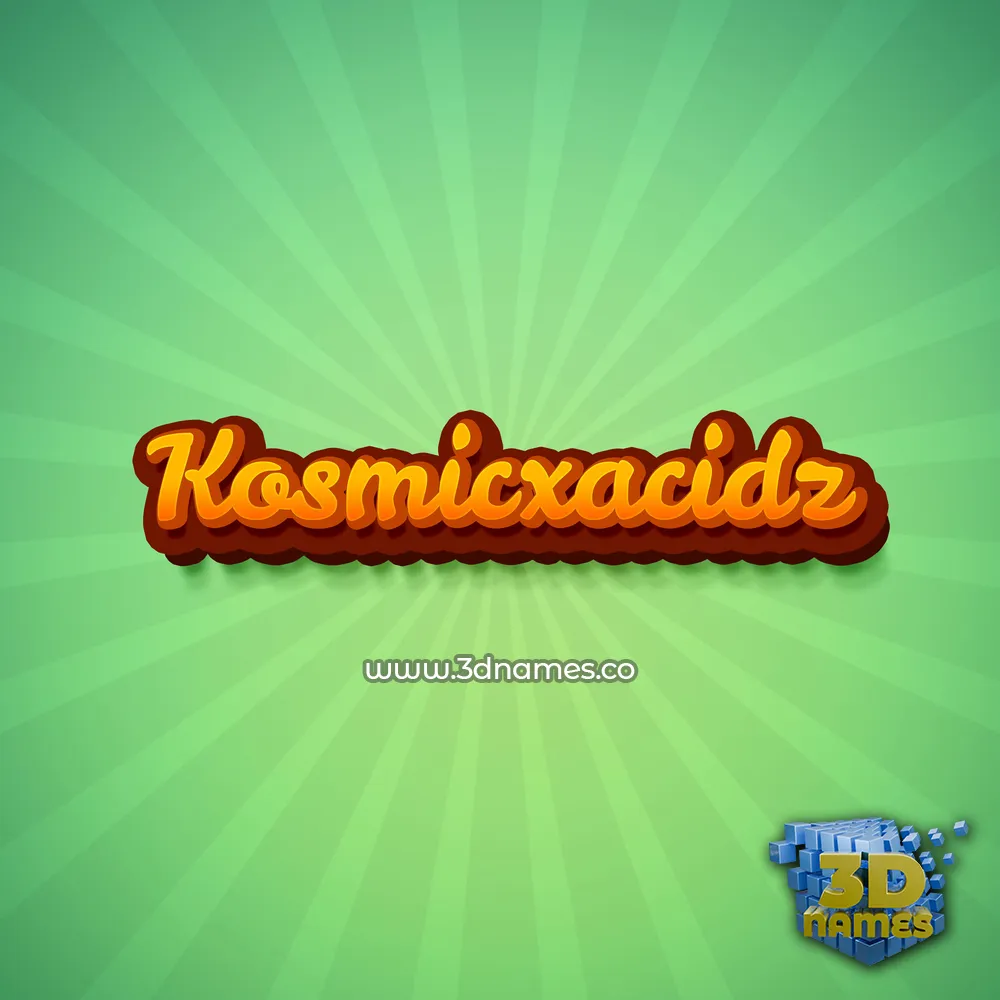 kosmicxacidz in Green Rays style - 3D name wallpaper