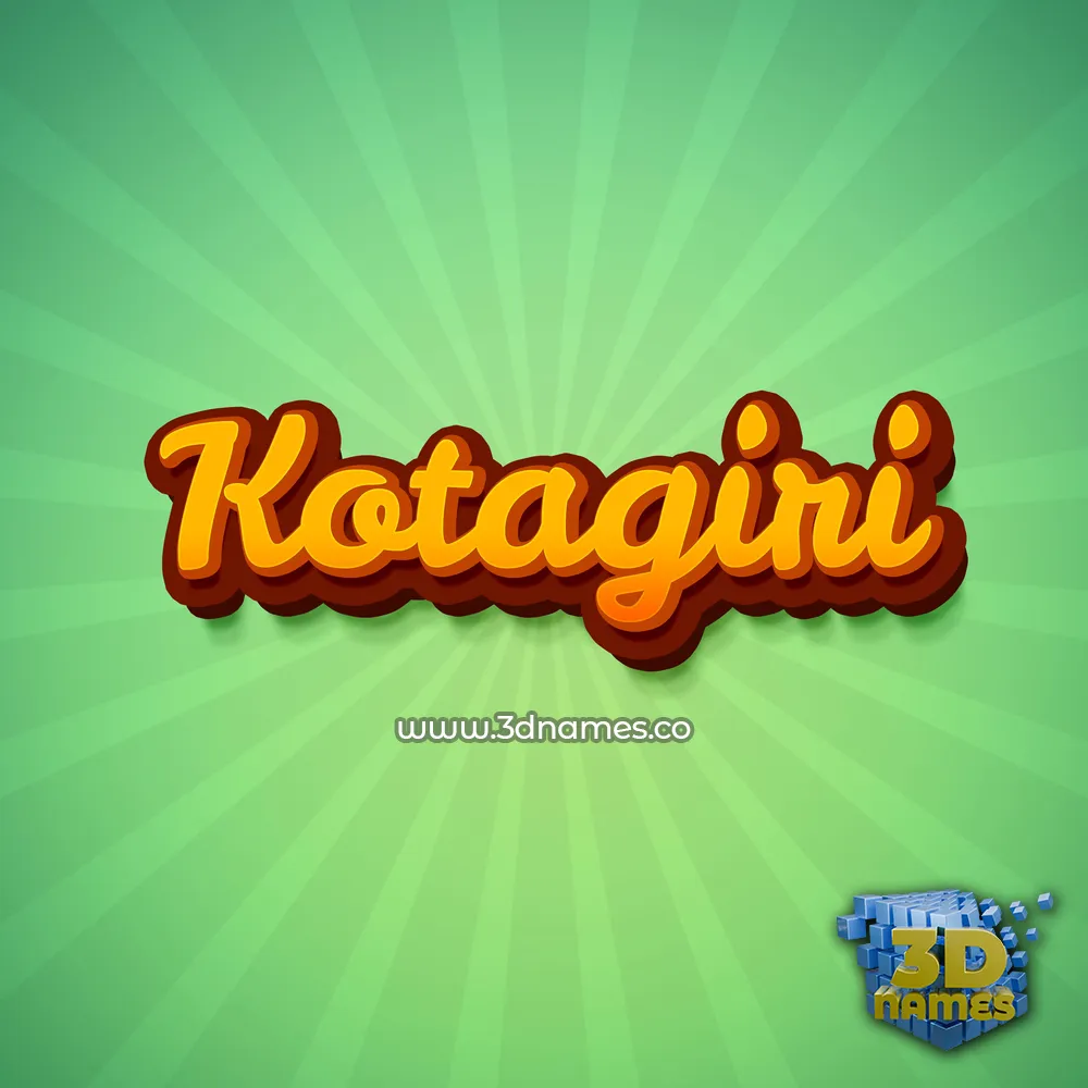 kotagiri in Green Rays style - 3D name wallpaper