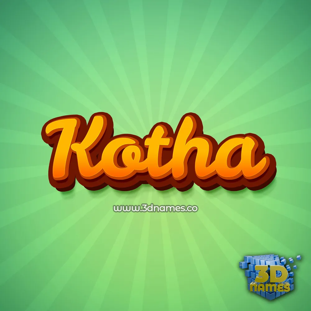 kotha in Green Rays style - 3D name wallpaper