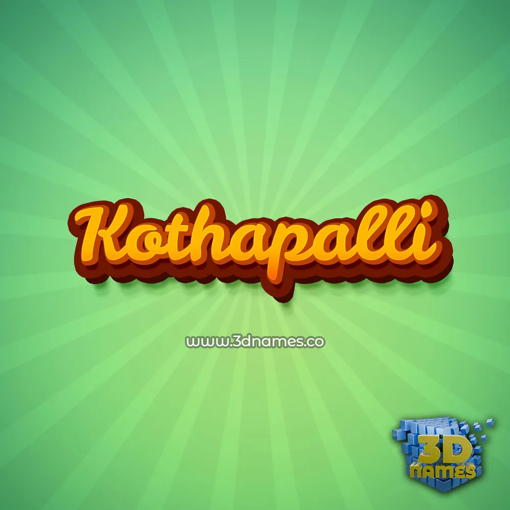 kothapalli in Green Rays style - 3D name wallpaper
