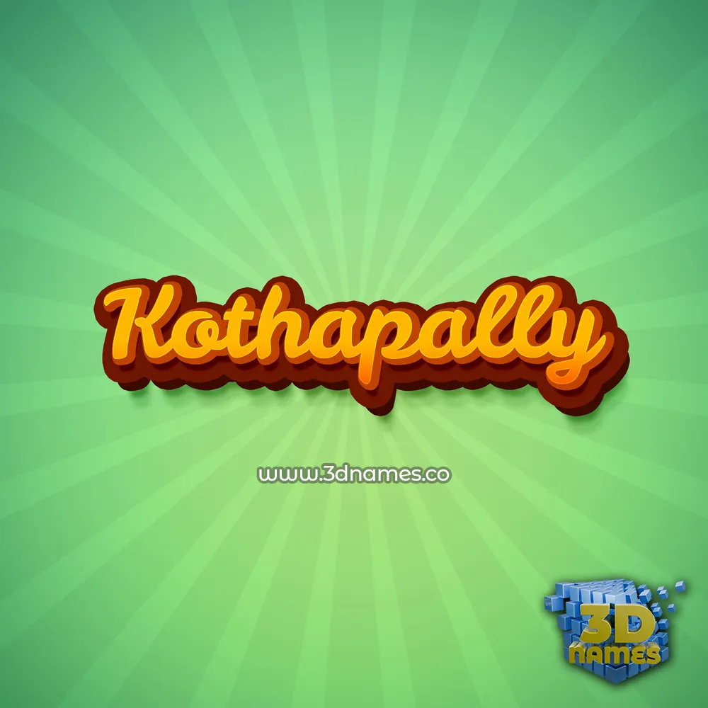 kothapally in Green Rays style - 3D name wallpaper