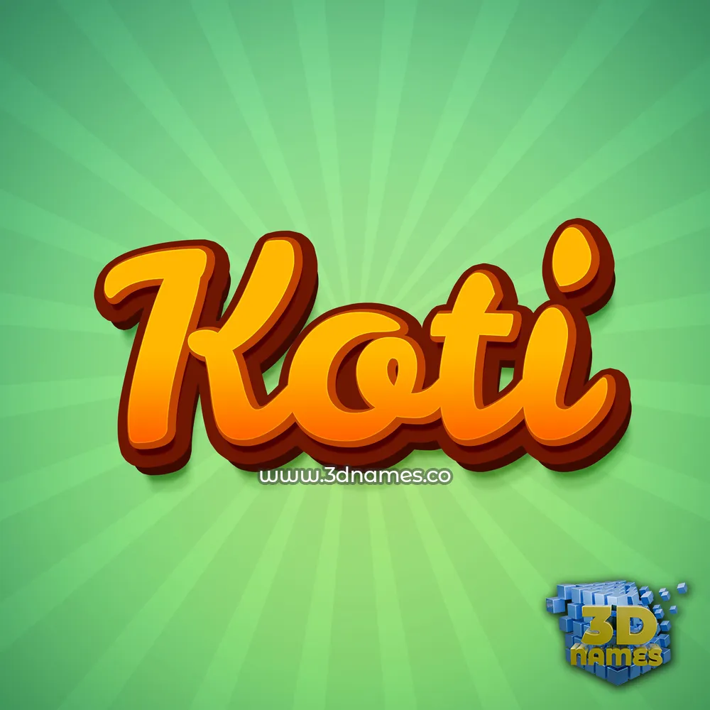 koti in Green Rays style - 3D name wallpaper