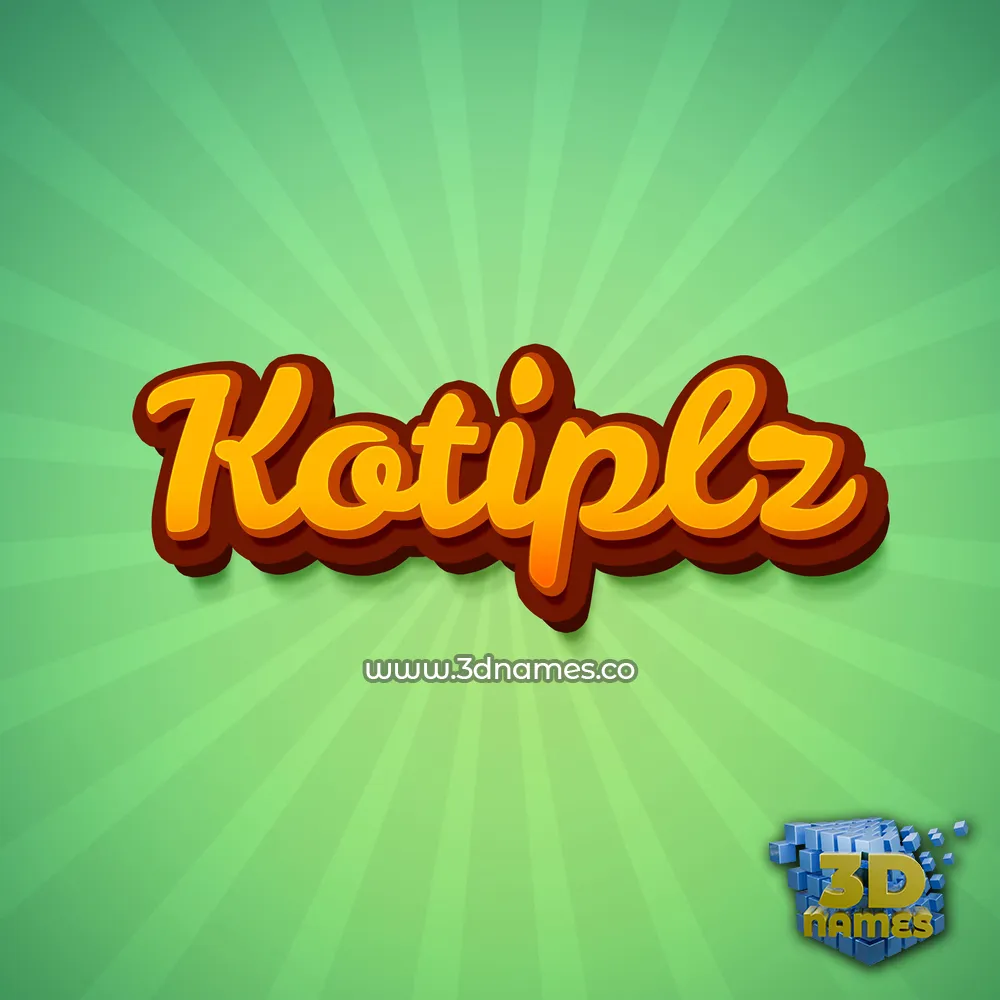 kotiplz in Green Rays style - 3D name wallpaper