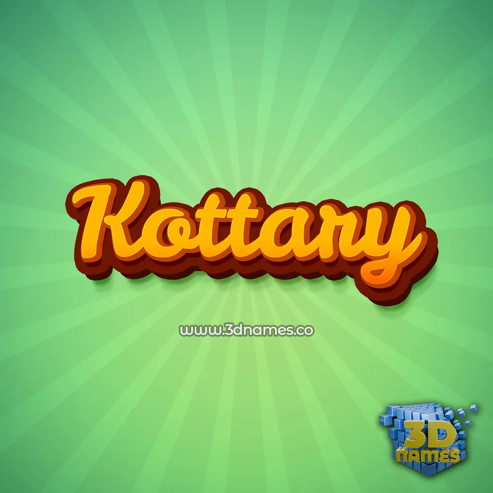 kottary in Green Rays style - 3D name wallpaper