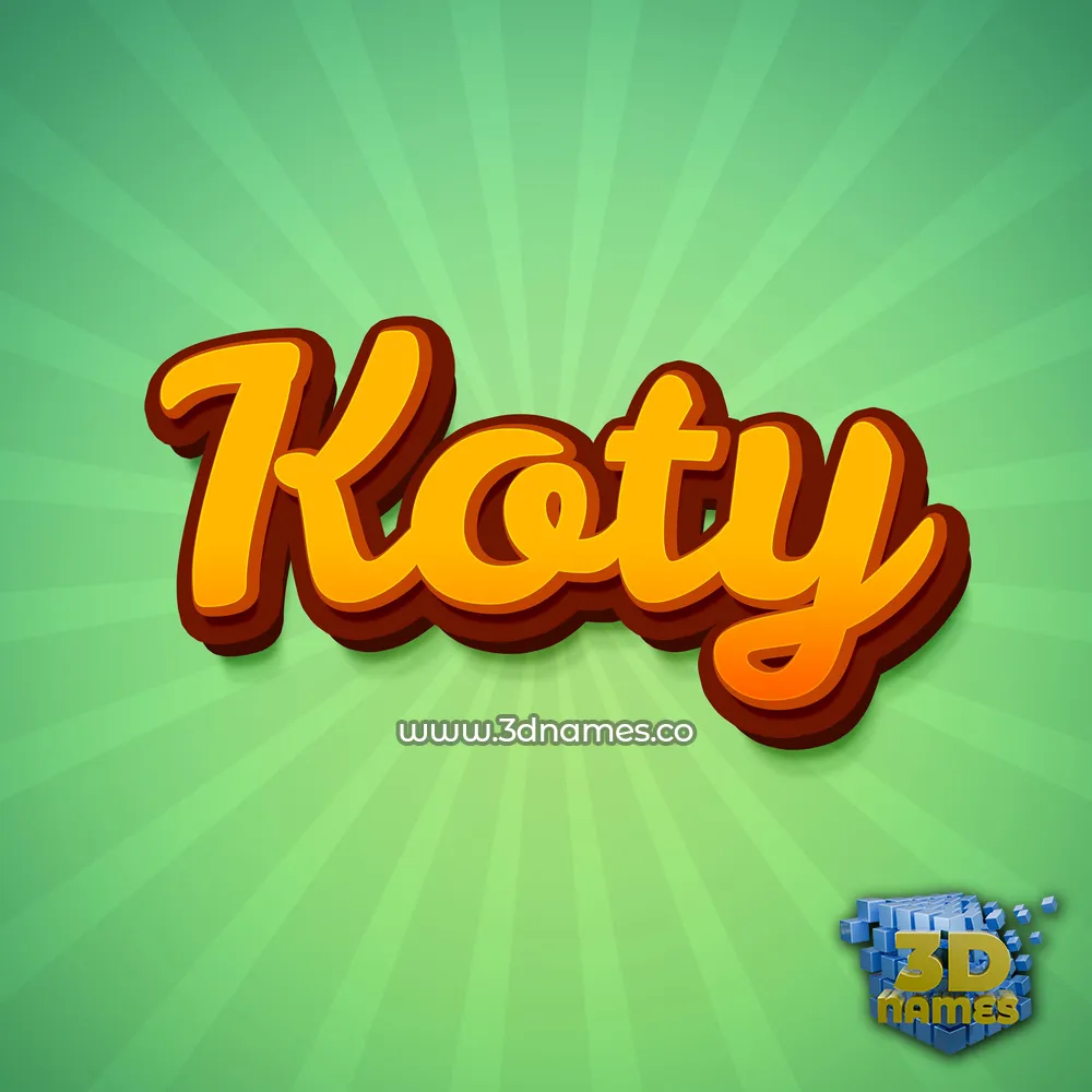 koty in Green Rays style - 3D name wallpaper