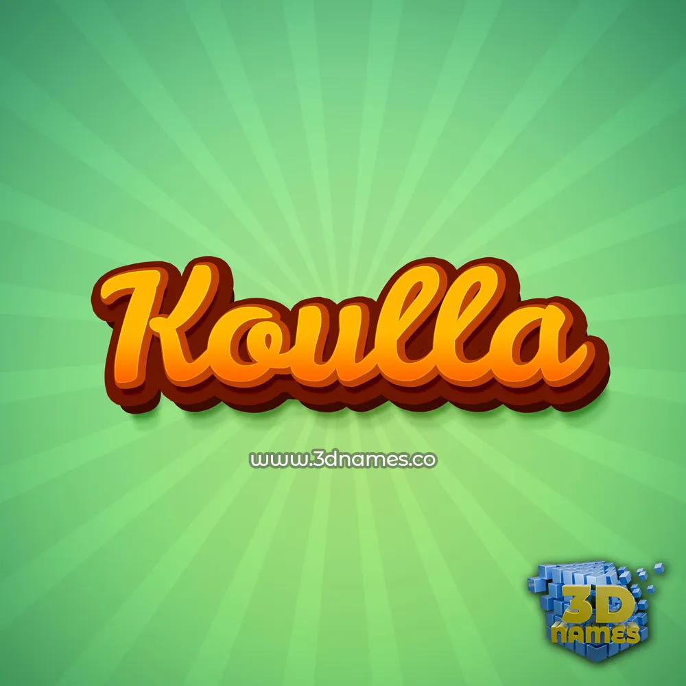 koulla in Green Rays style - 3D name wallpaper