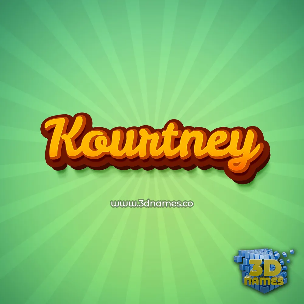 kourtney in Green Rays style - 3D name wallpaper
