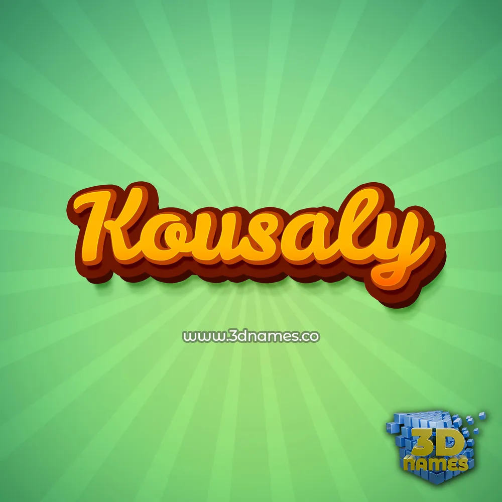 kousaly in Green Rays style - 3D name wallpaper