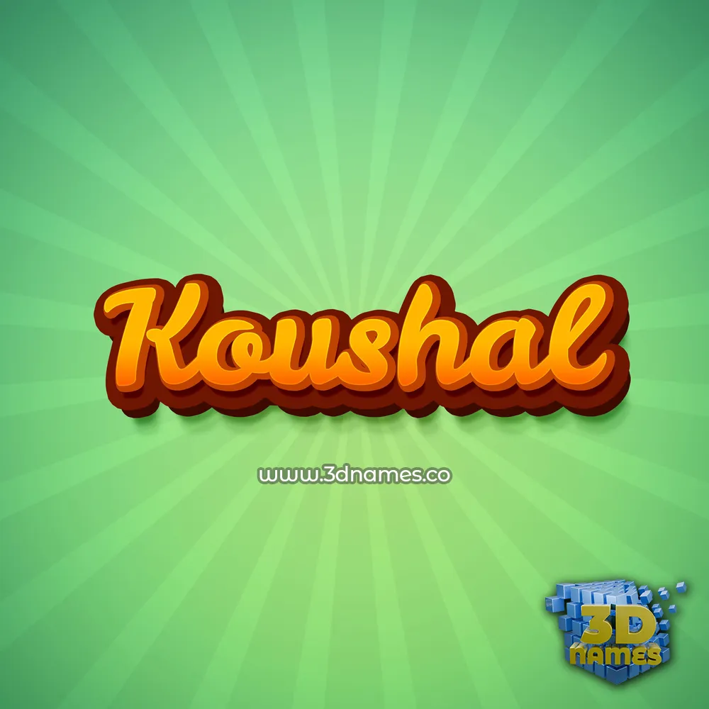 koushal in Green Rays style - 3D name wallpaper