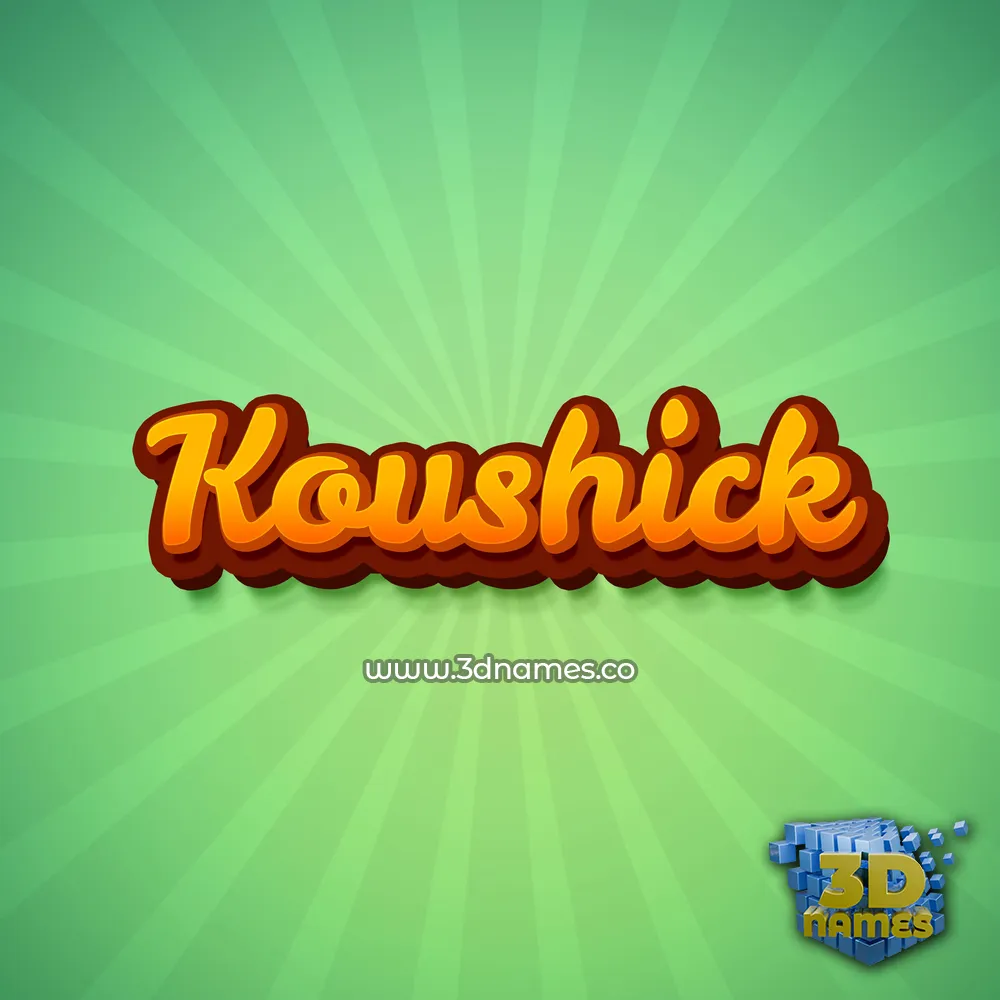 koushick in Green Rays style - 3D name wallpaper