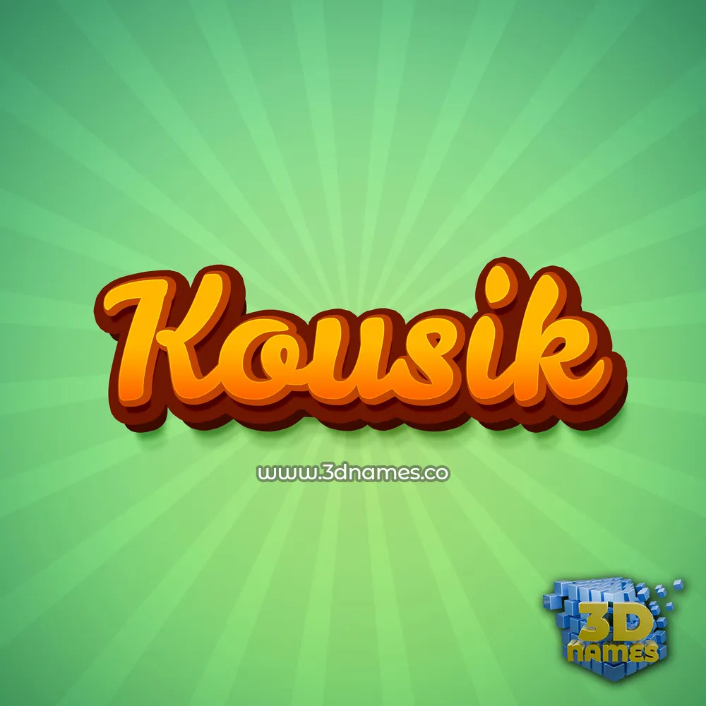 kousik in Green Rays style - 3D name wallpaper
