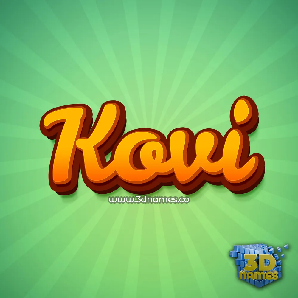 kovi in Green Rays style - 3D name wallpaper