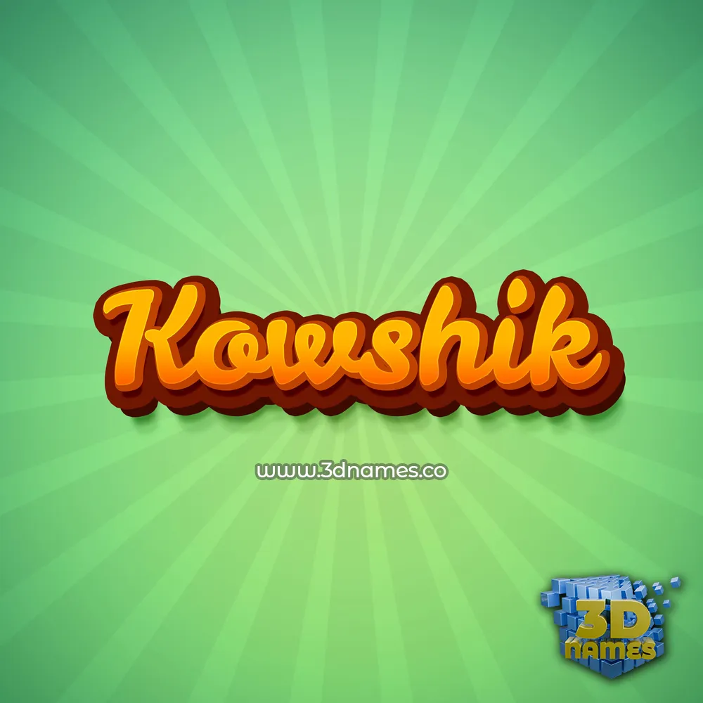 kowshik in Green Rays style - 3D name wallpaper