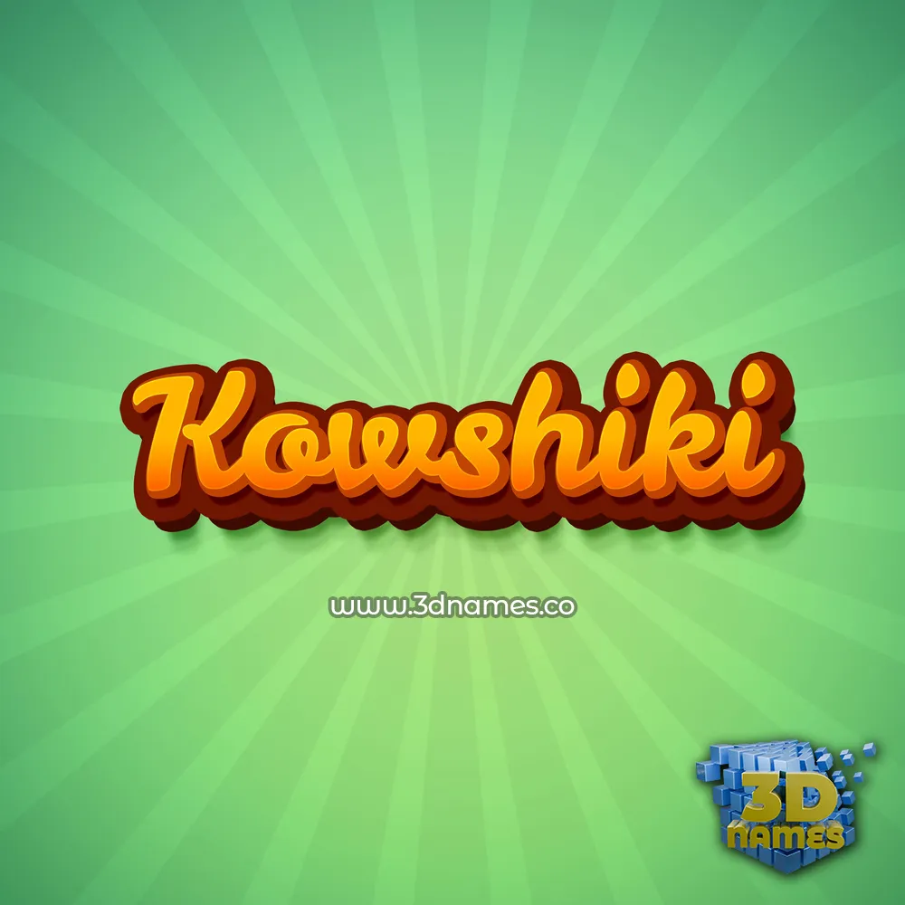 kowshiki in Green Rays style - 3D name wallpaper