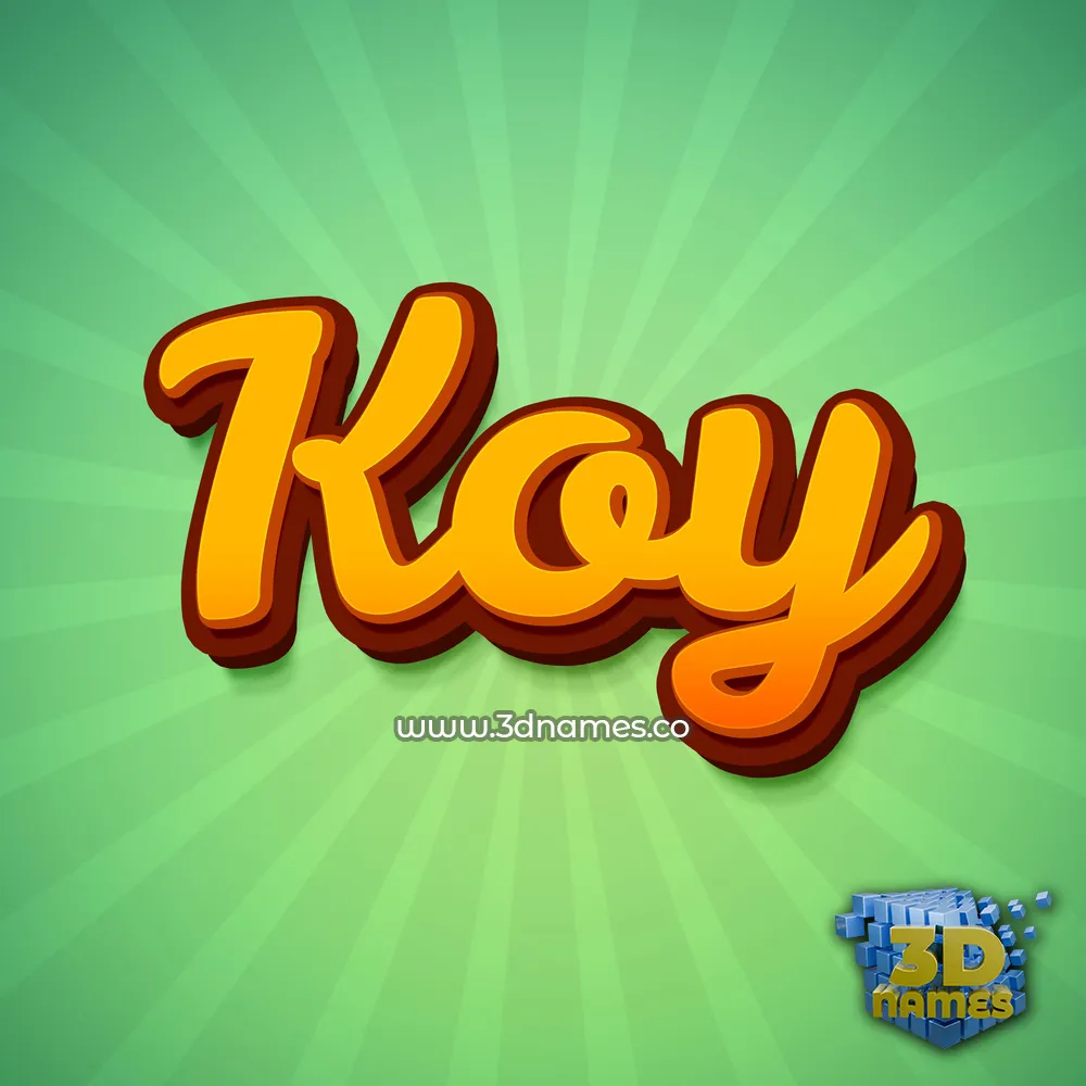 koy in Green Rays style - 3D name wallpaper