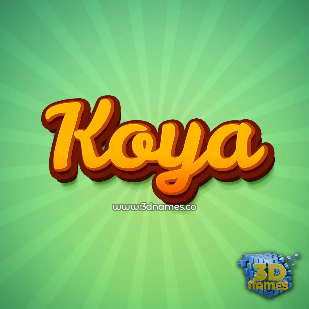 koya in Green Rays style - 3D name wallpaper