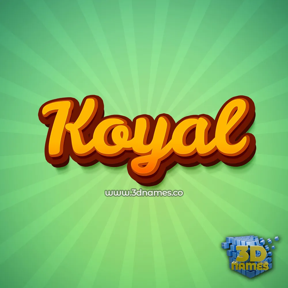koyal in Green Rays style - 3D name wallpaper