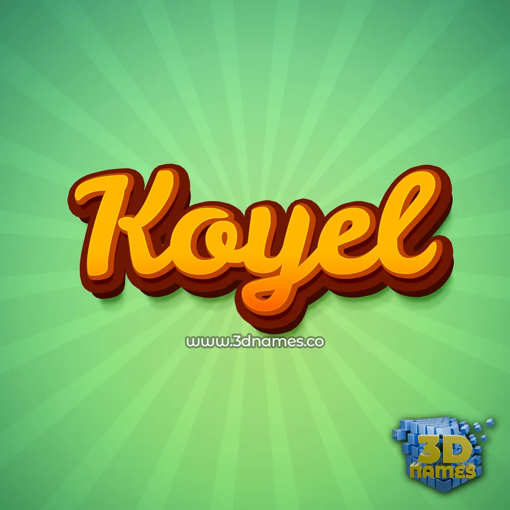 koyel in Green Rays style - 3D name wallpaper