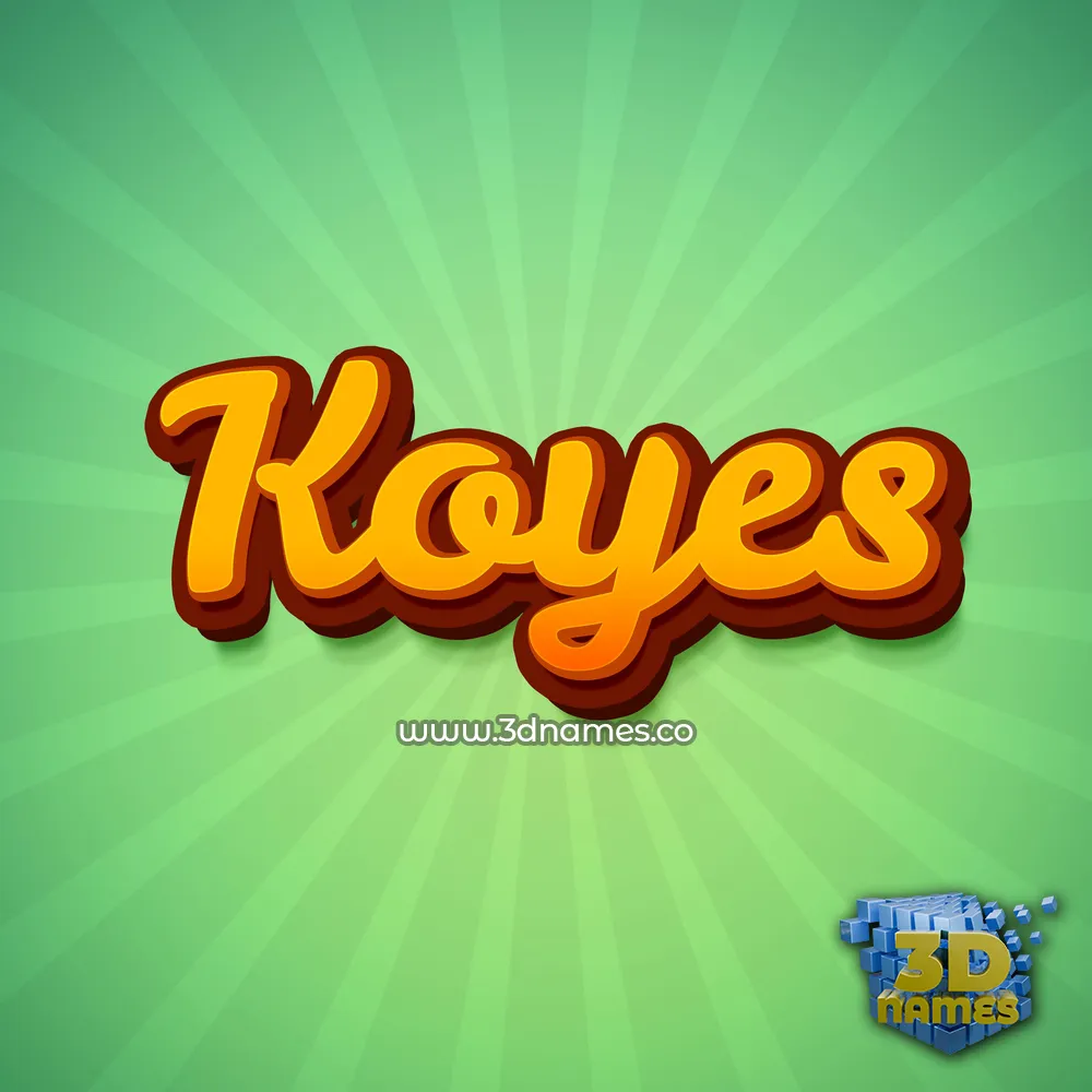 koyes in Green Rays style - 3D name wallpaper