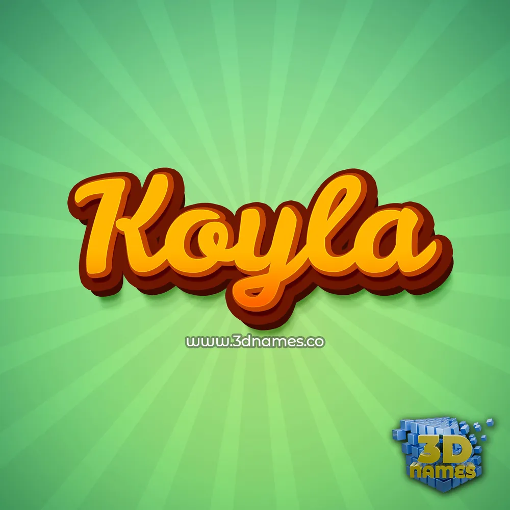 koyla in Green Rays style - 3D name wallpaper