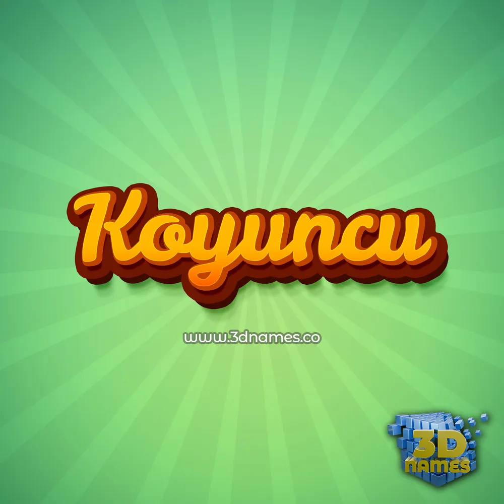koyuncu in Green Rays style - 3D name wallpaper