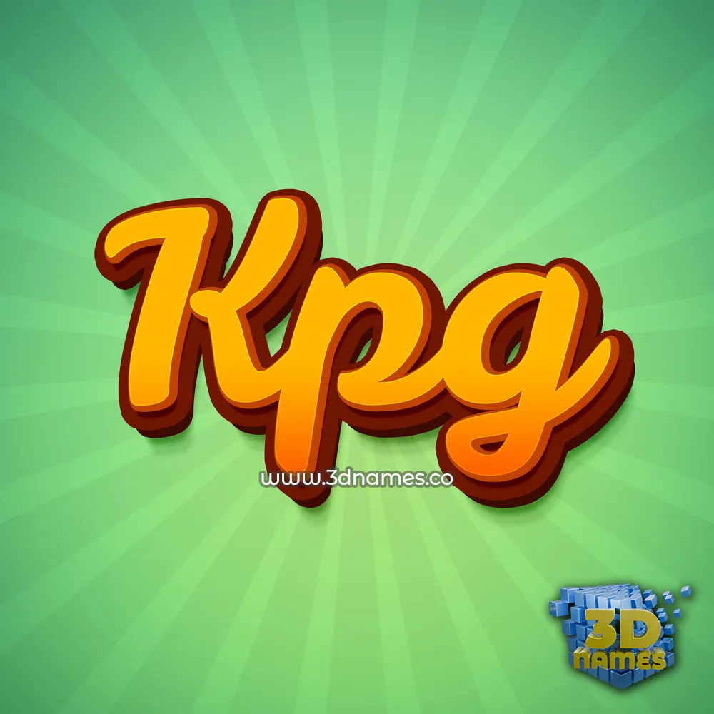 kpg in Green Rays style - 3D name wallpaper