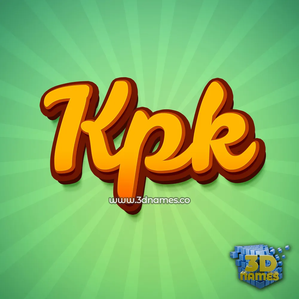 kpk in Green Rays style - 3D name wallpaper