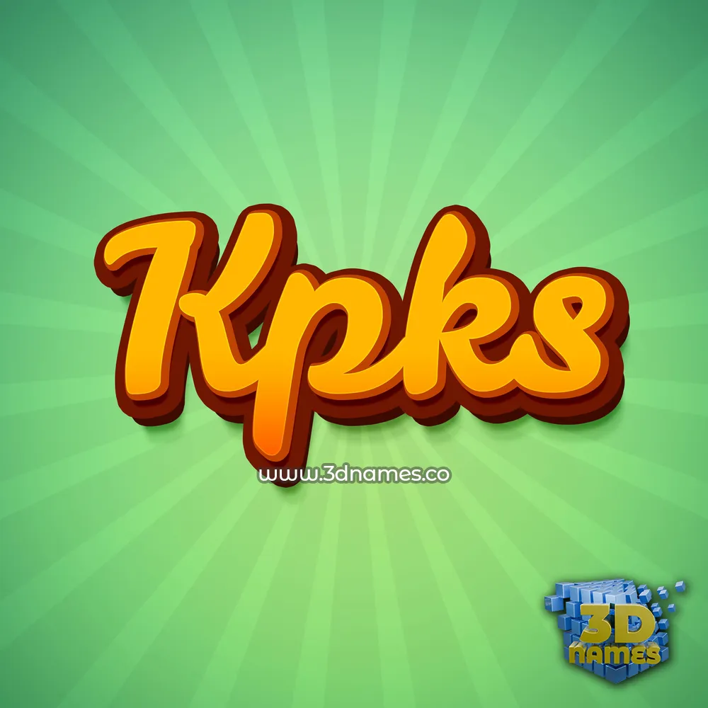 kpks in Green Rays style - 3D name wallpaper