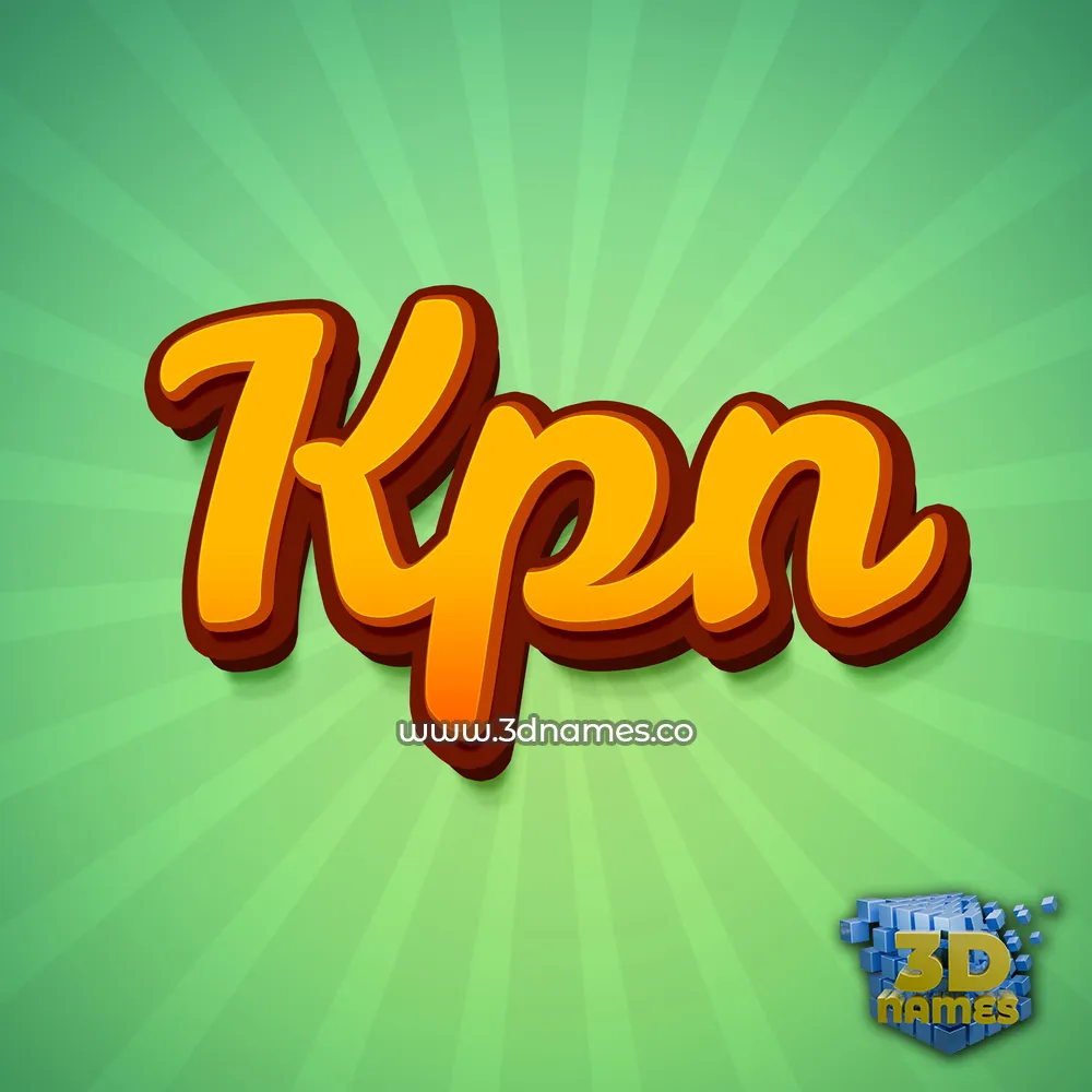 kpn in Green Rays style - 3D name wallpaper