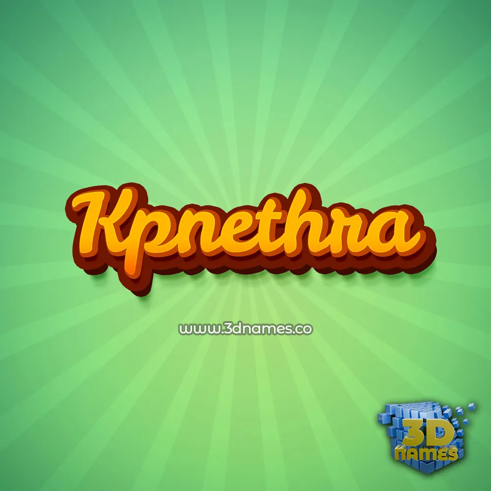 kpnethra in Green Rays style - 3D name wallpaper