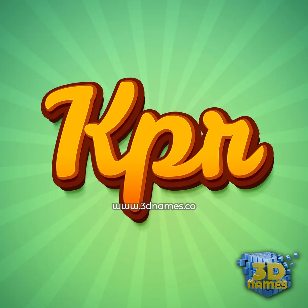kpr in Green Rays style - 3D name wallpaper