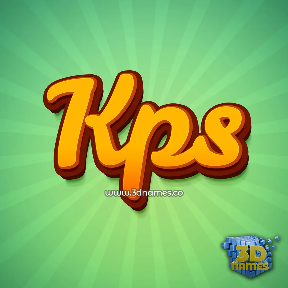 kps in Green Rays style - 3D name wallpaper