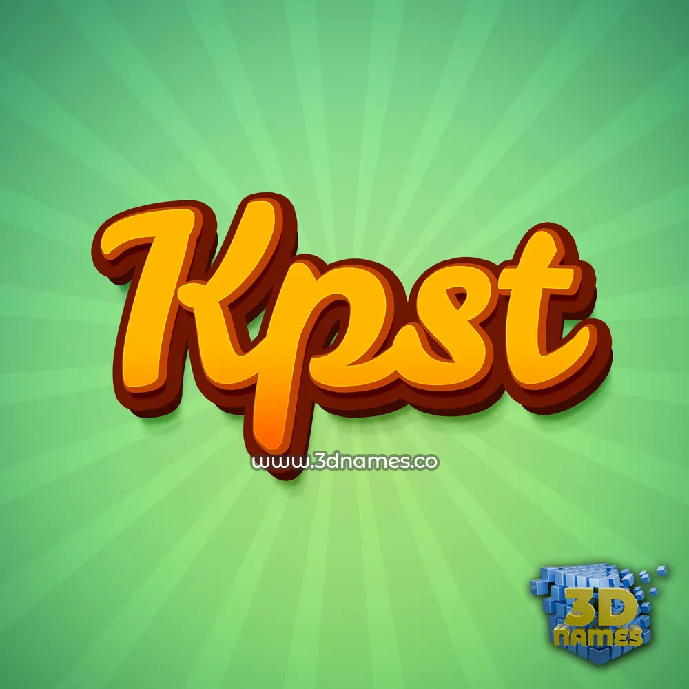 kpst in Green Rays style - 3D name wallpaper