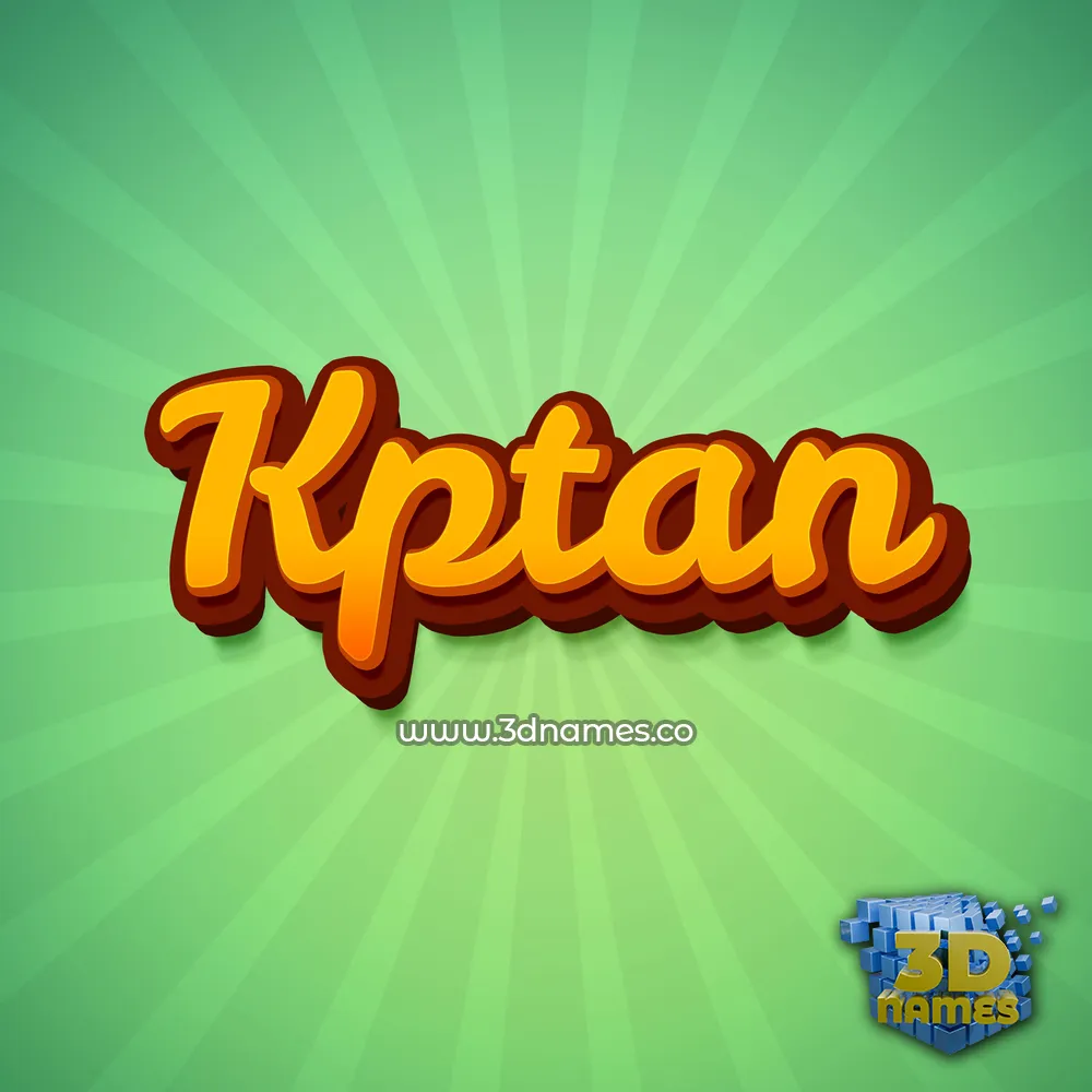 kptan in Green Rays style - 3D name wallpaper