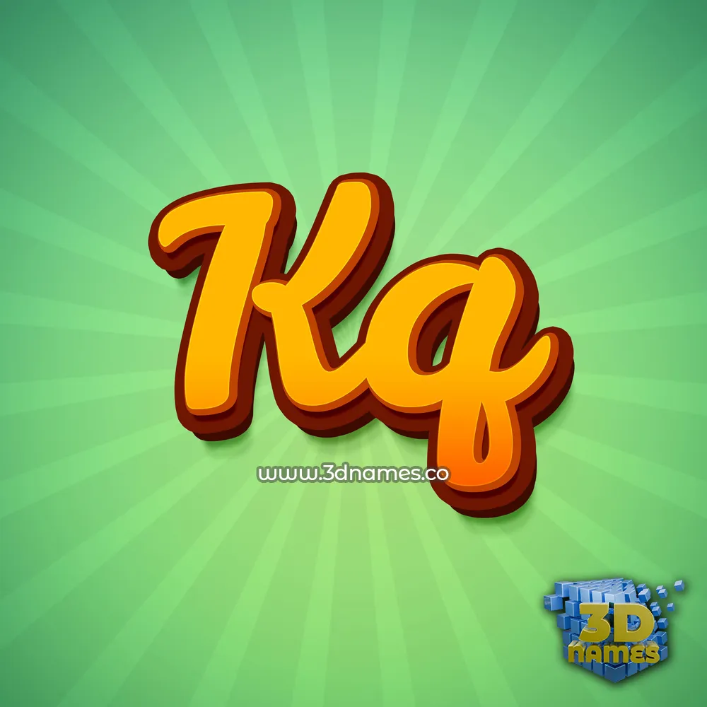 kq in Green Rays style - 3D name wallpaper