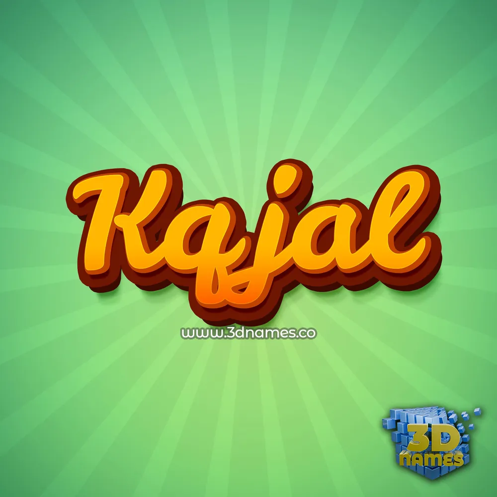 kqjal in Green Rays style - 3D name wallpaper