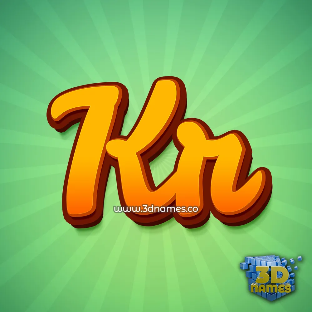 kr in Green Rays style - 3D name wallpaper