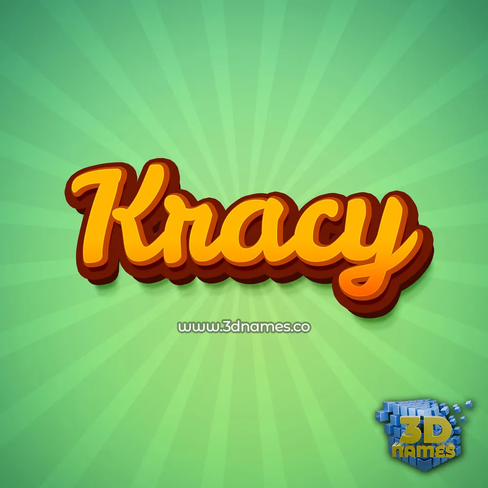 kracy in Green Rays style - 3D name wallpaper