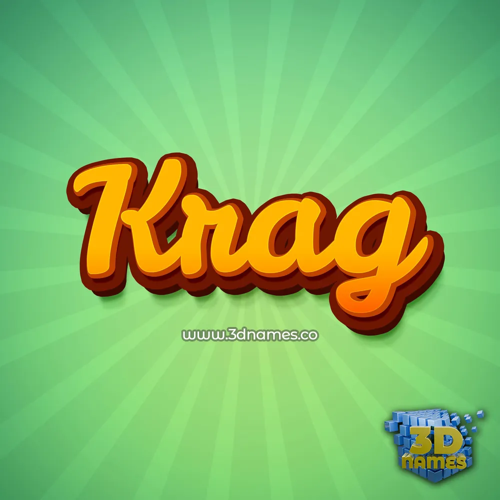 krag in Green Rays style - 3D name wallpaper