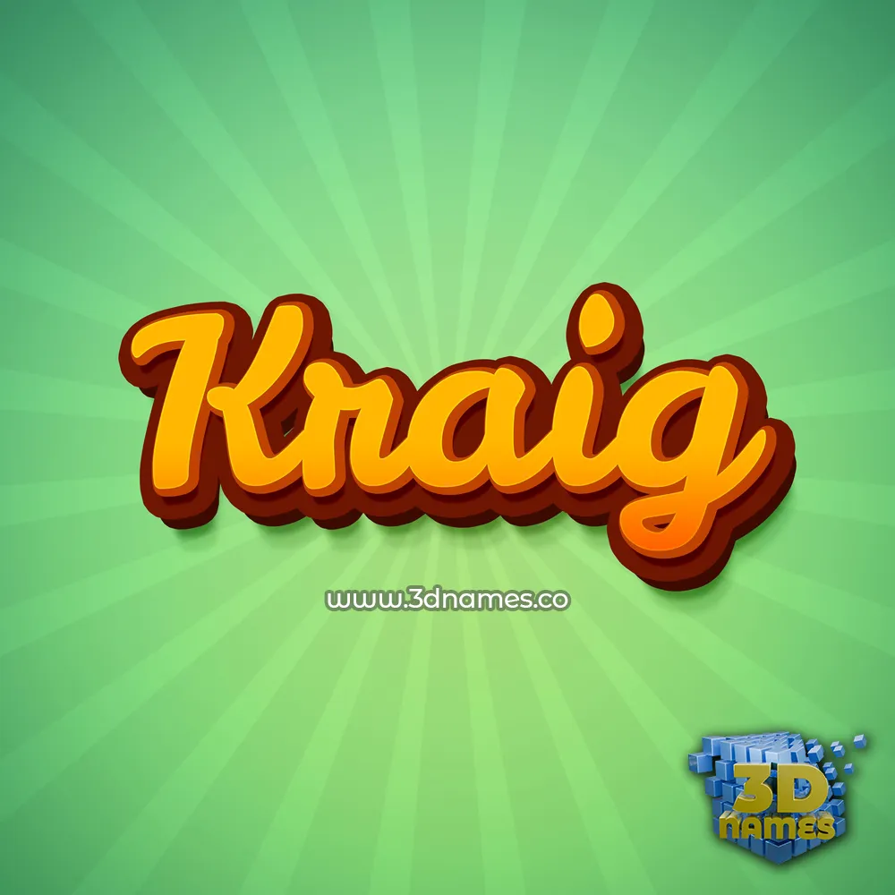 kraig in Green Rays style - 3D name wallpaper