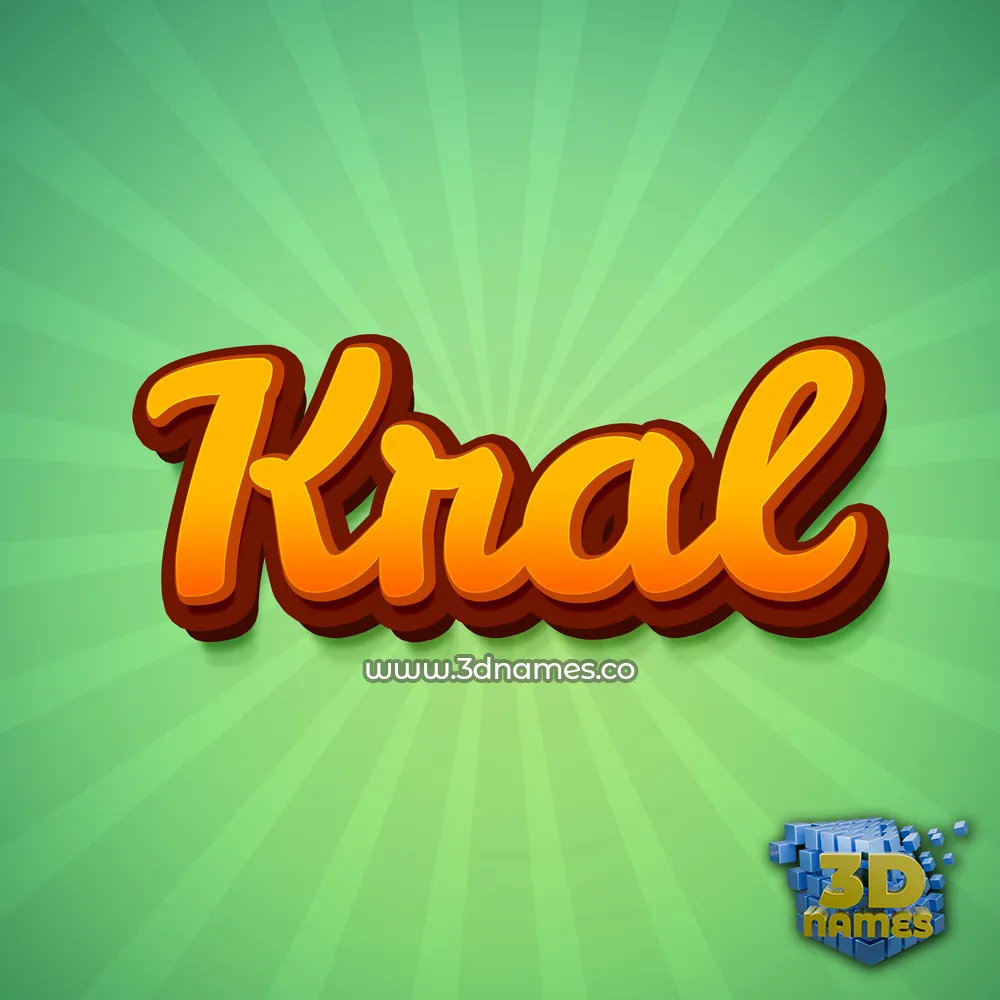 kral in Green Rays style - 3D name wallpaper
