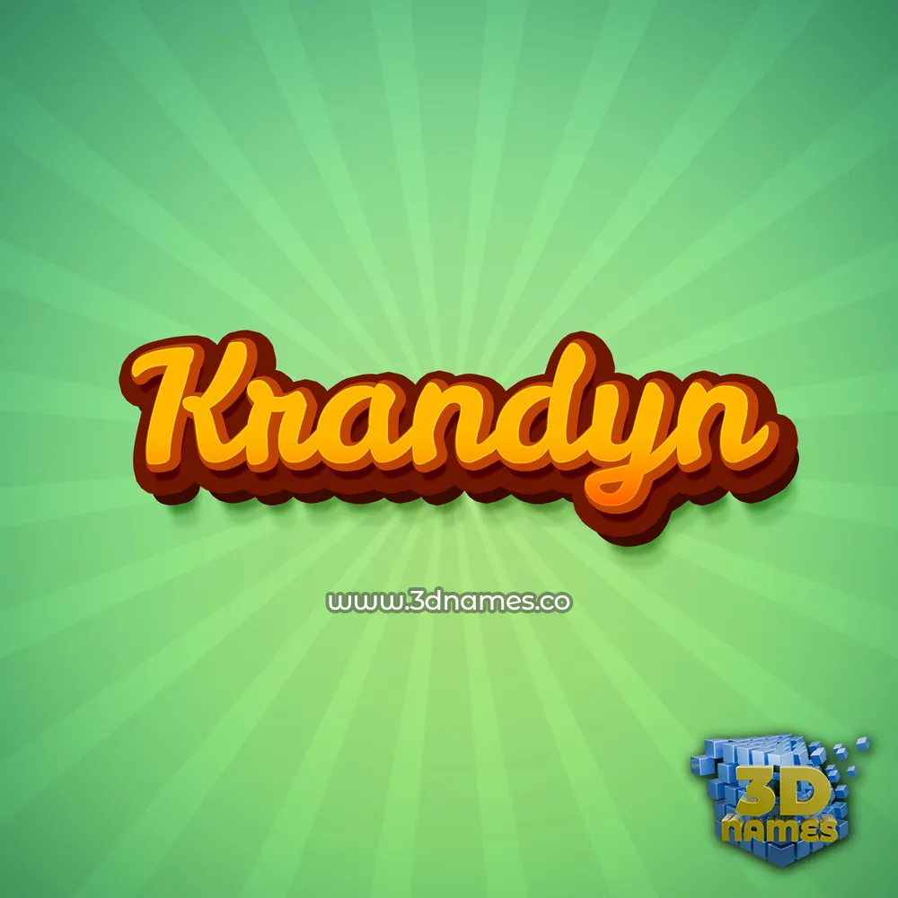 krandyn in Green Rays style - 3D name wallpaper