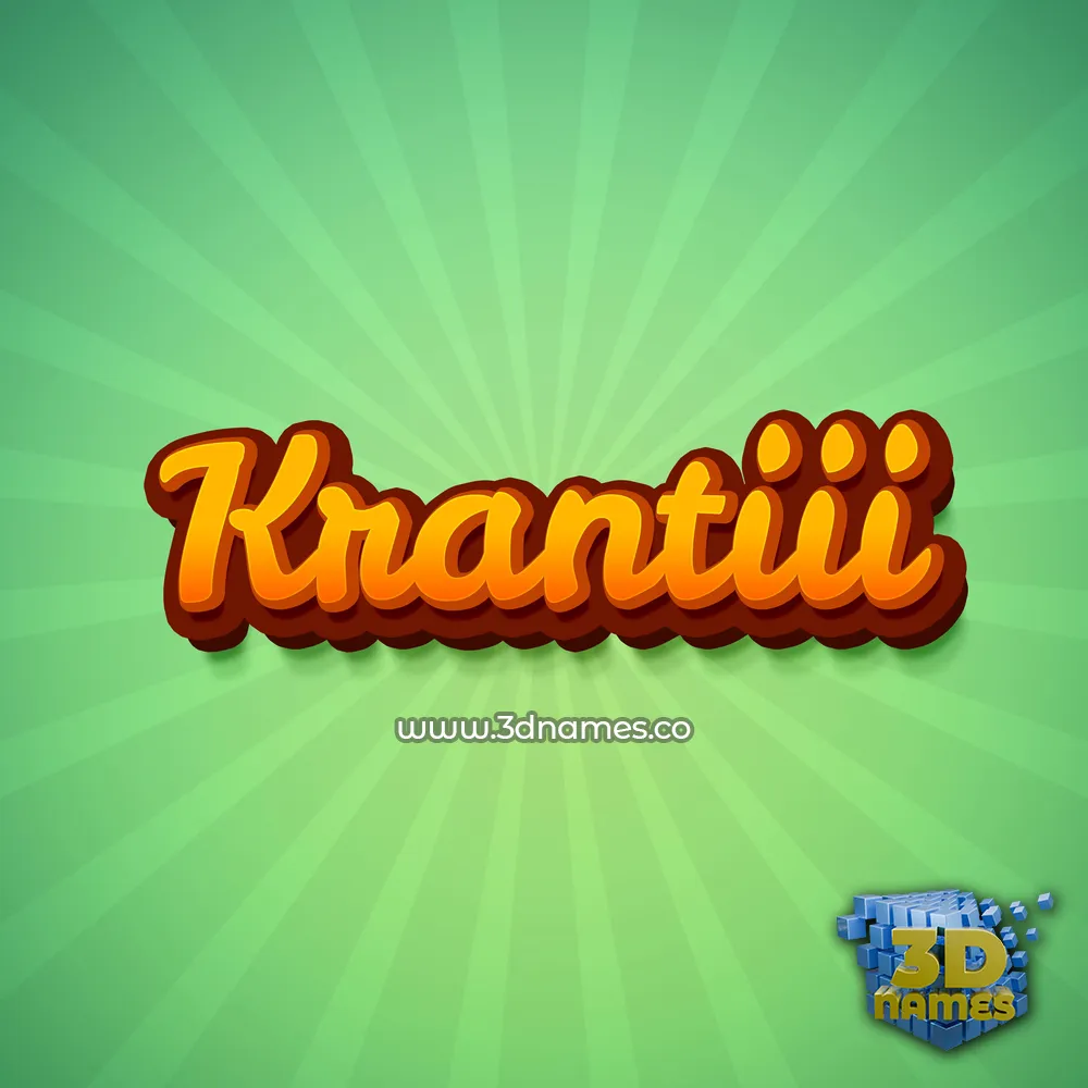 krantiii in Green Rays style - 3D name wallpaper