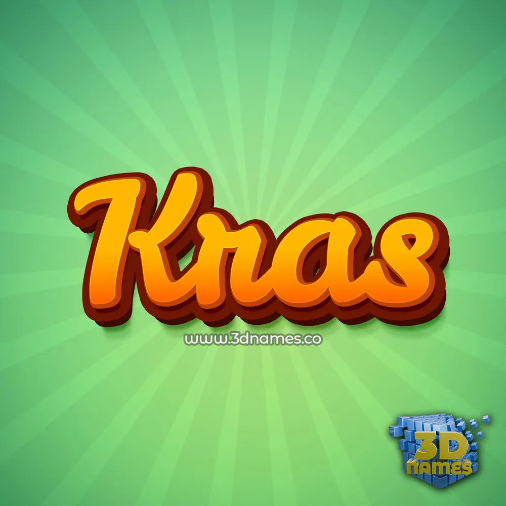 kras in Green Rays style - 3D name wallpaper
