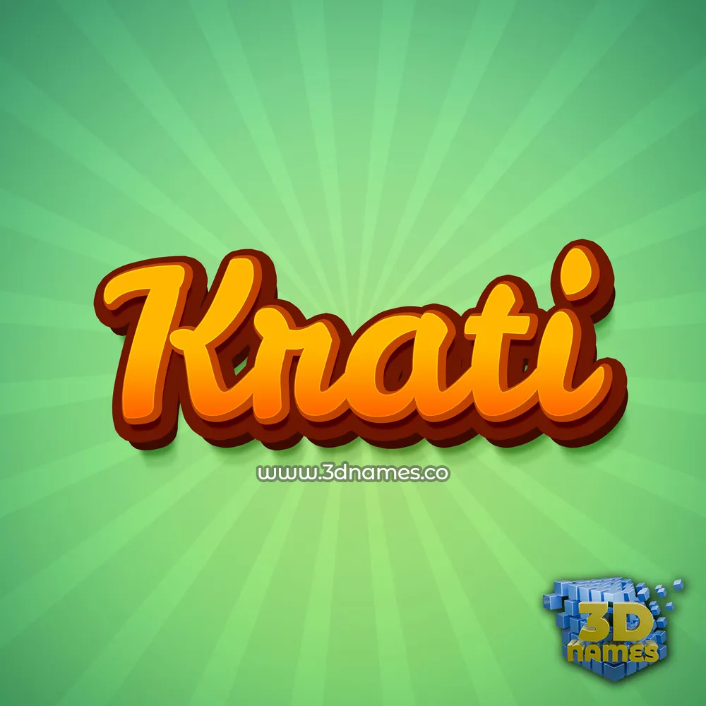 krati in Green Rays style - 3D name wallpaper