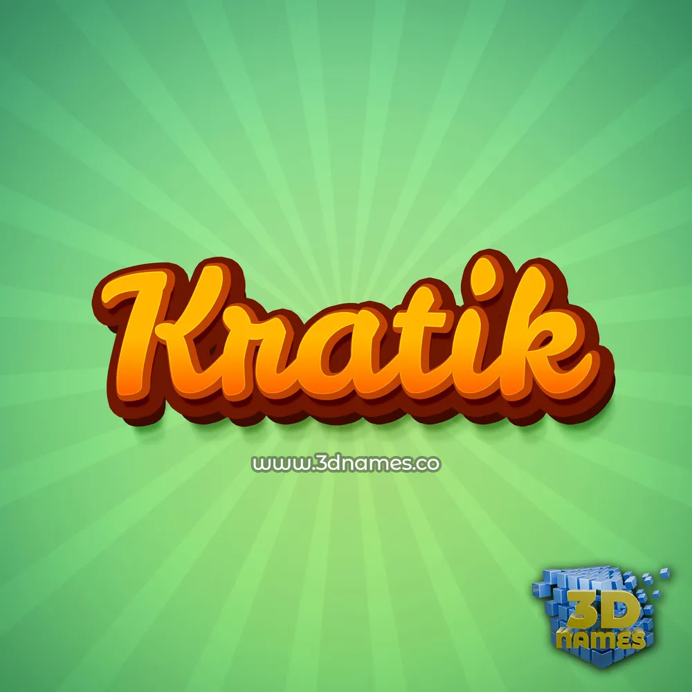 kratik in Green Rays style - 3D name wallpaper