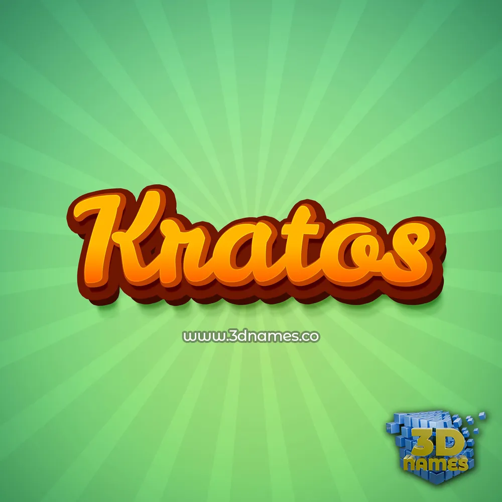 kratos in Green Rays style - 3D name wallpaper